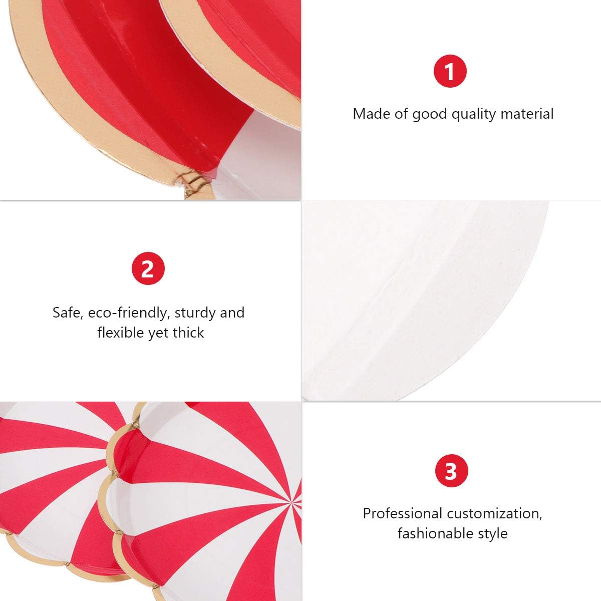 Red Swirl 9 Inch Paper Plates Set