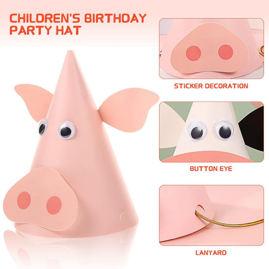 Farm Animals Cone Hats Set