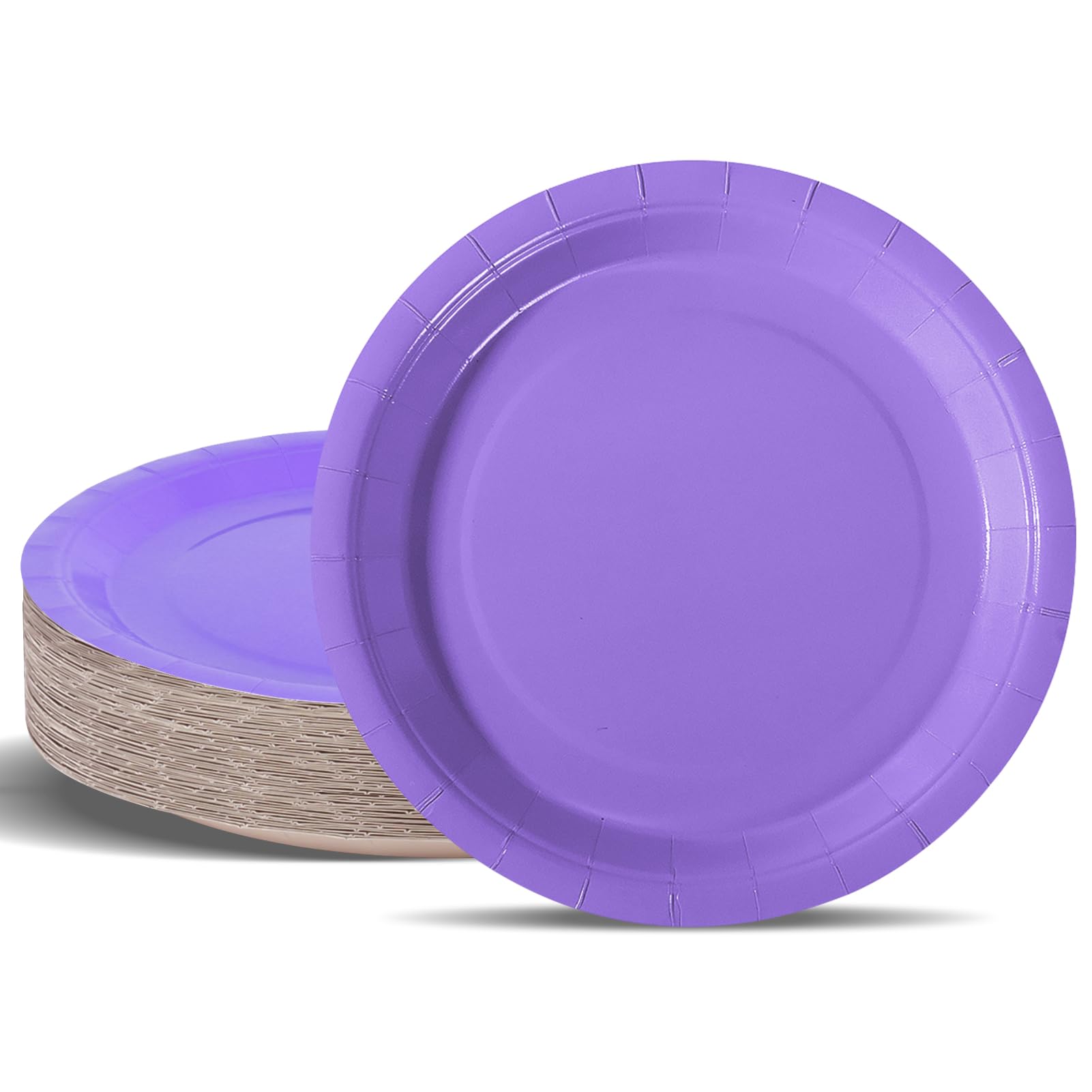 Purple Round 7 Inch Paper Plates