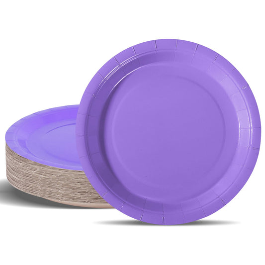 Purple Round 7 Inch Paper Plates