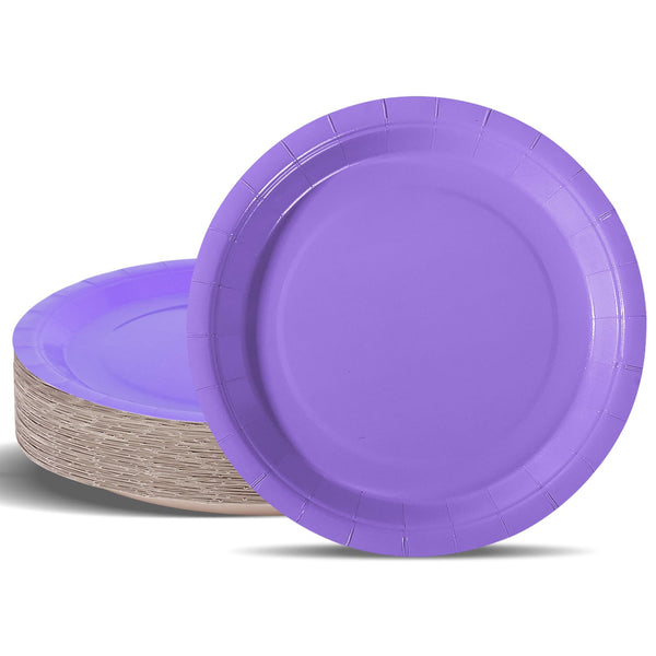 Purple Round 9 Inch Paper Plates