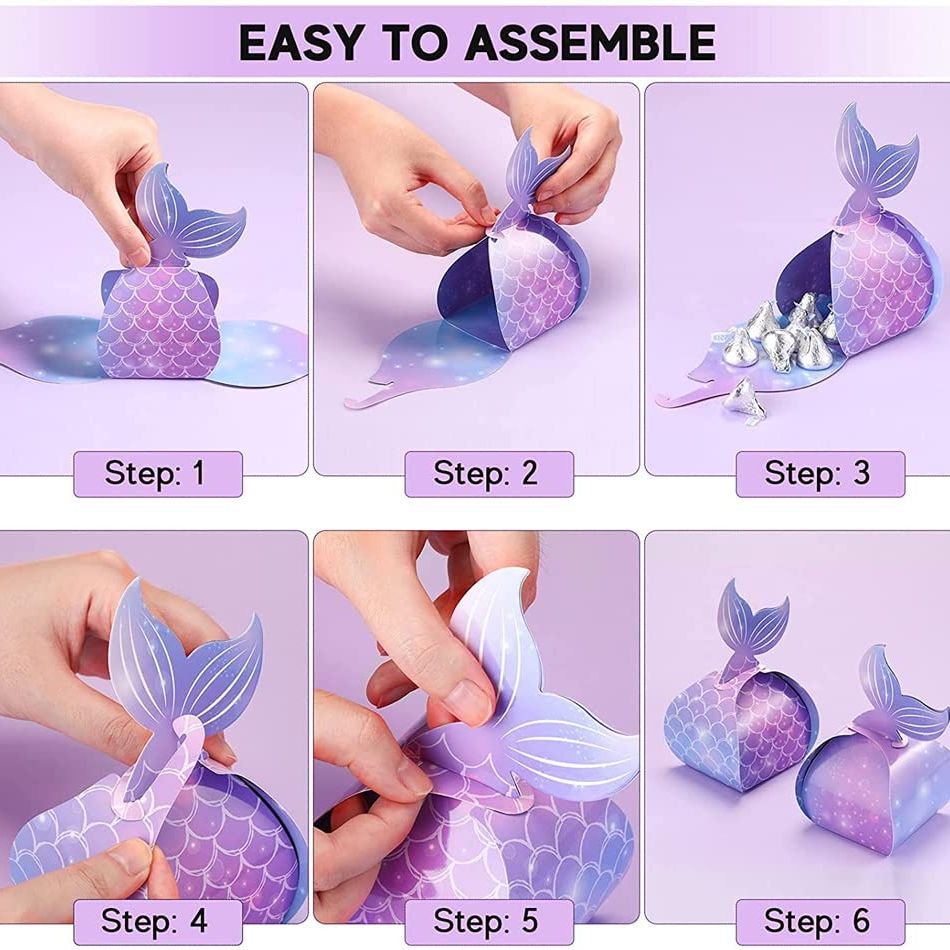 shell shaped Mermaid Theme Party Favor Boxes