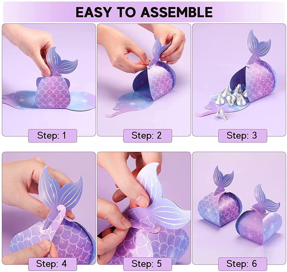 shell shaped Mermaid Theme Party Favor Boxes