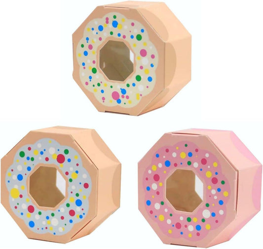 Donut-Shaped Party Favor Candy Boxes Set