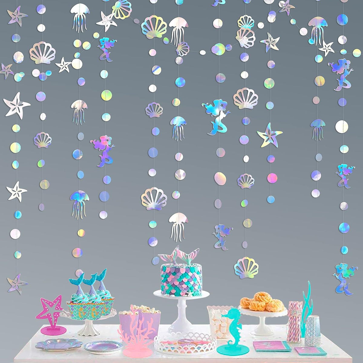 Iridescent Mermaid Theme Garland