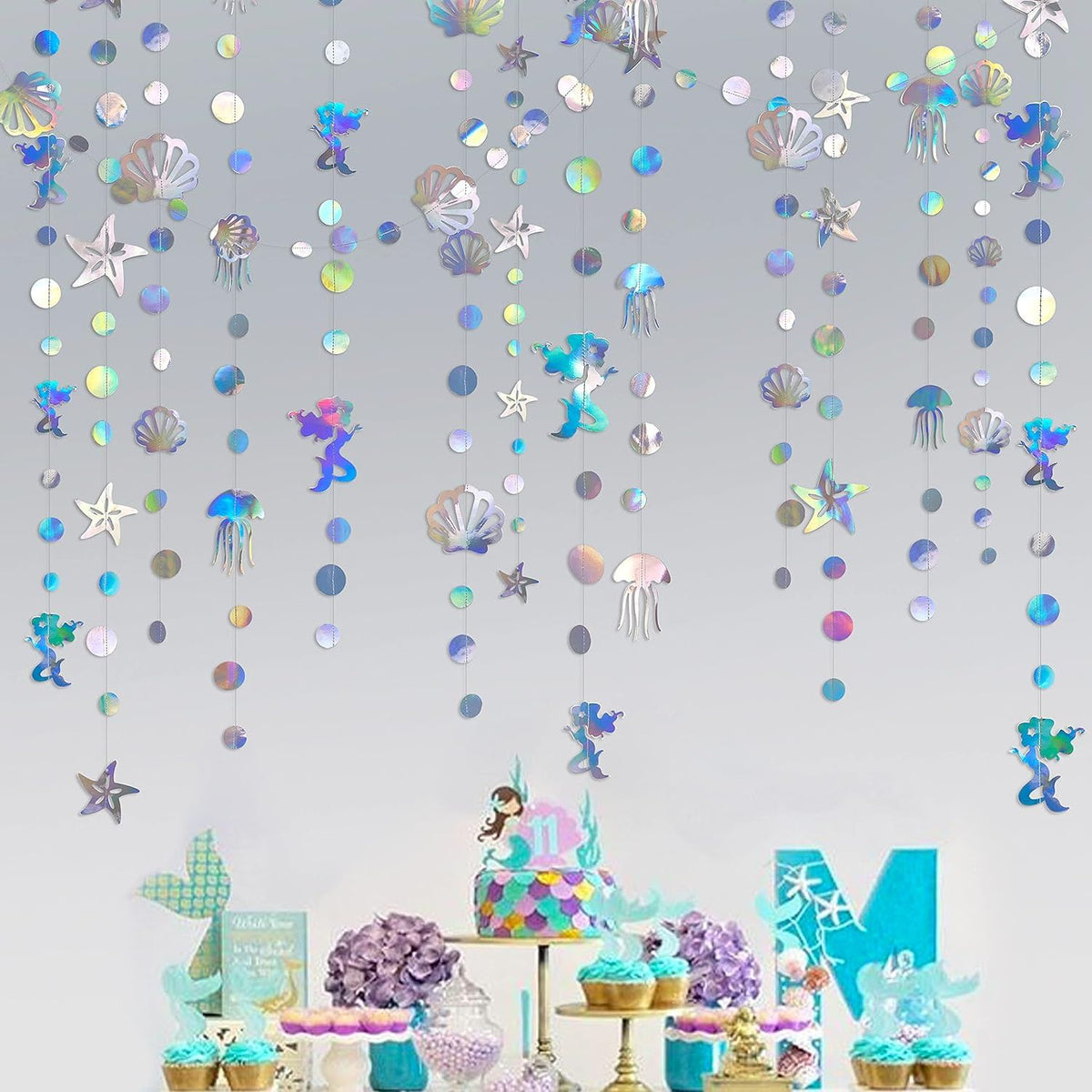 Iridescent Mermaid Theme Garland