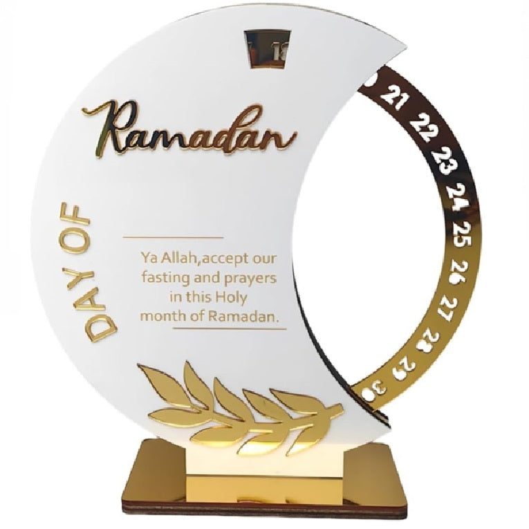 White Ramadan Rotating Countdown Calendar