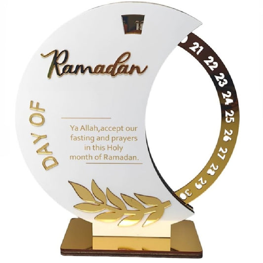 White Ramadan Rotating Countdown Calendar