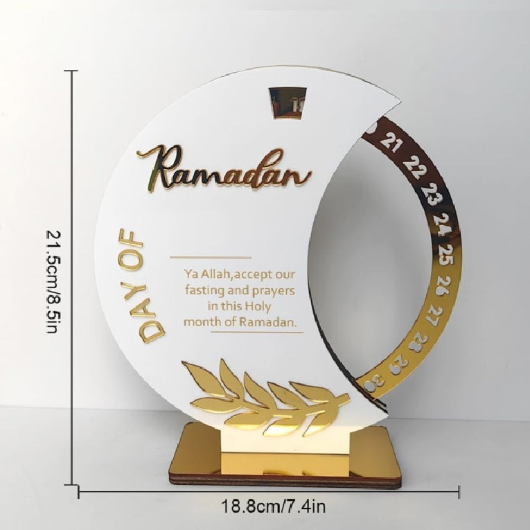 White Ramadan Rotating Countdown Calendar