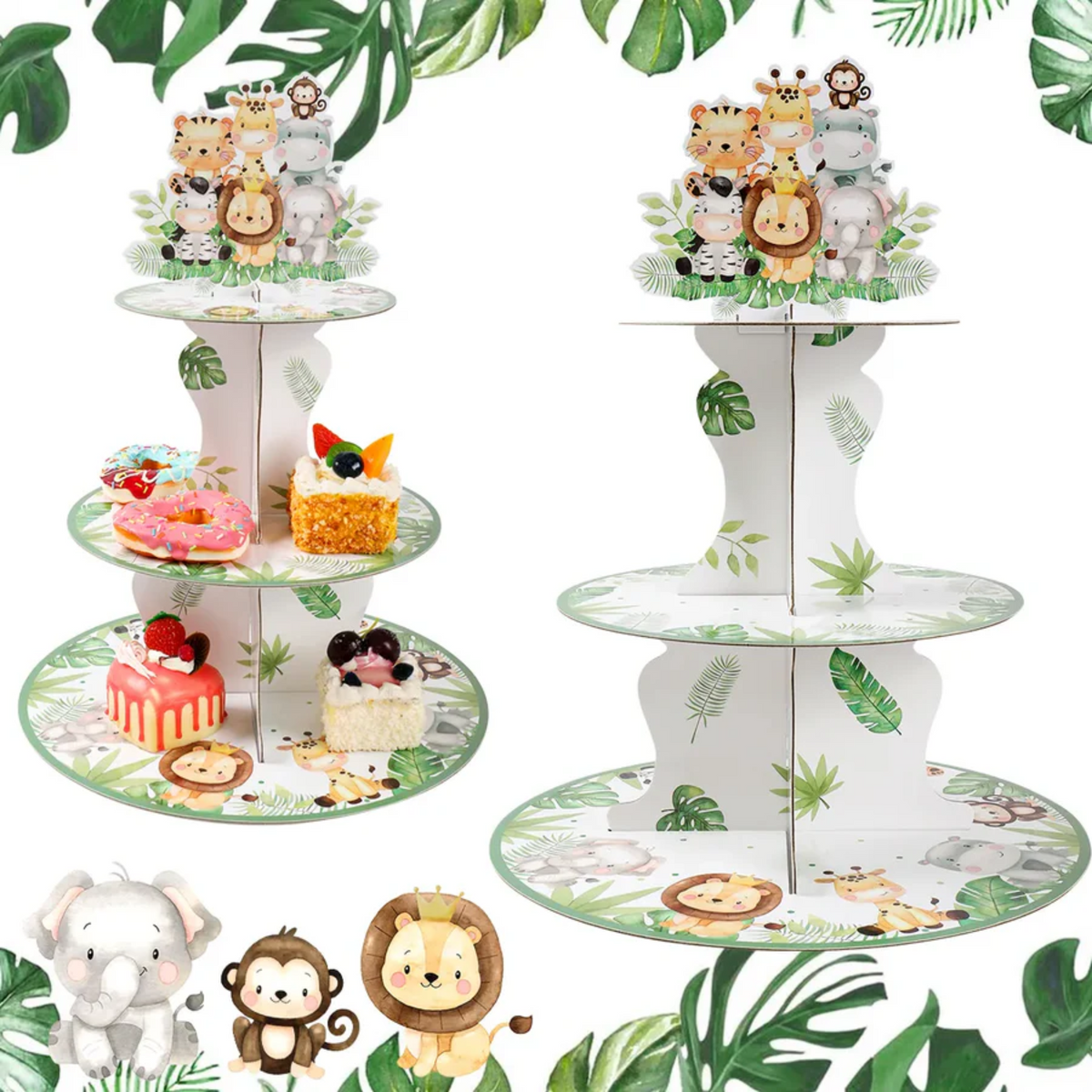 3-Tier Jungle Animals Cupcake Stand