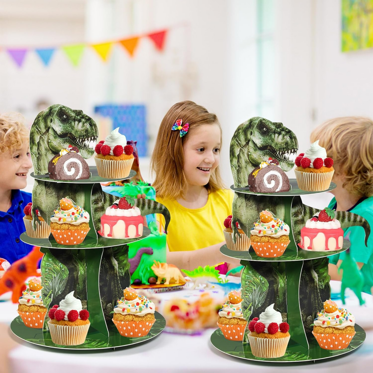 3-Tier Dinosaur Theme Cupcake Stand