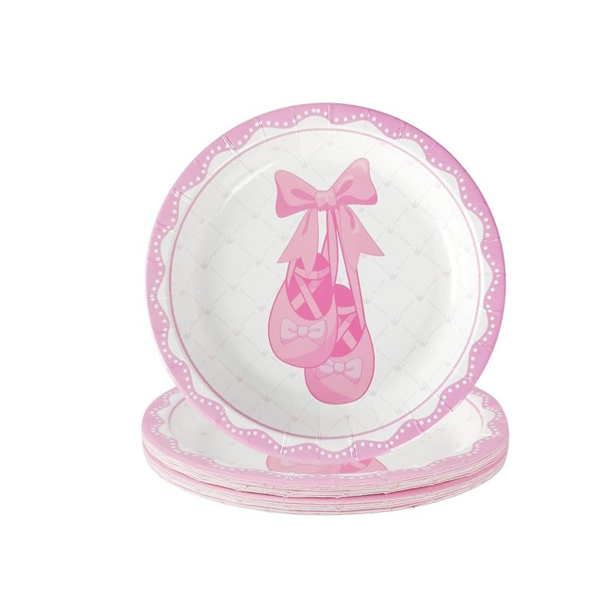 Pink Ballerina Theme Paper Plates Set