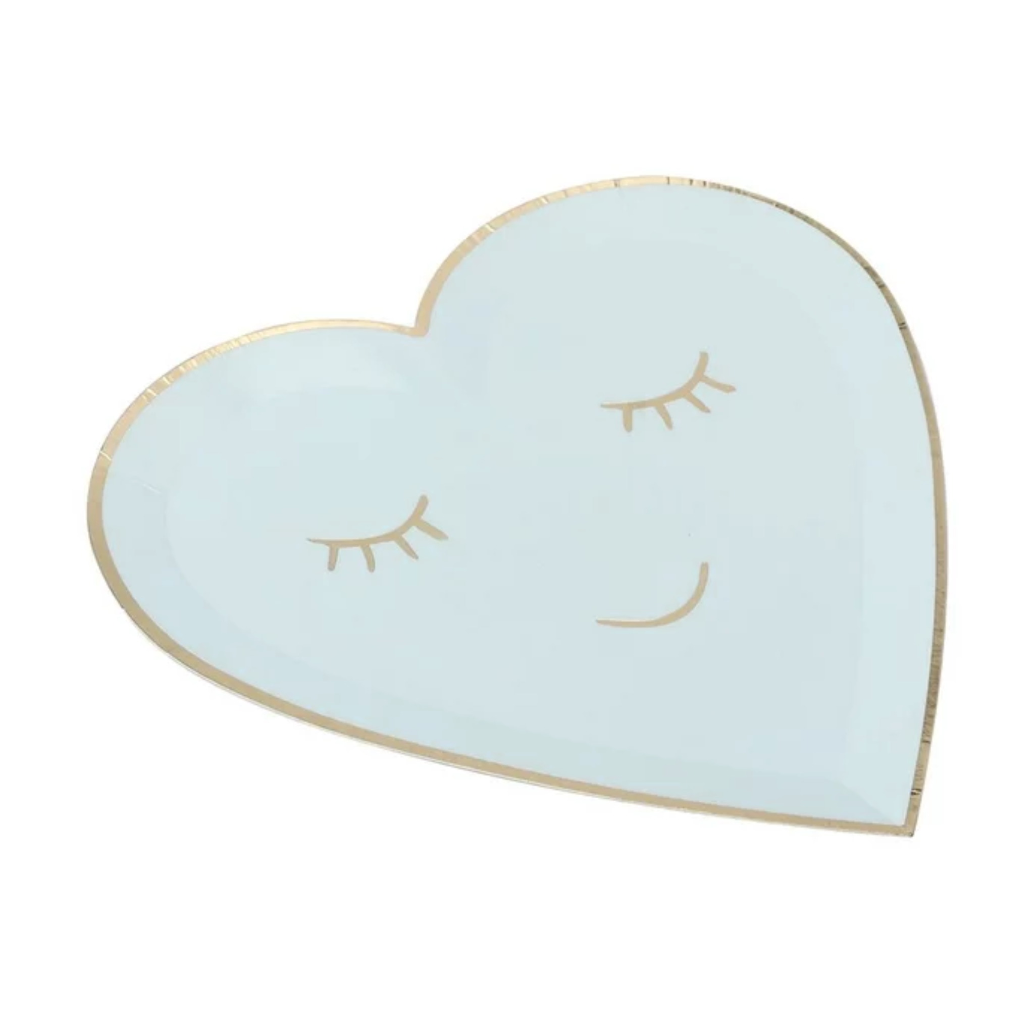 Baby Blue Heart-Shaped 9 Inch Paper Plates Set