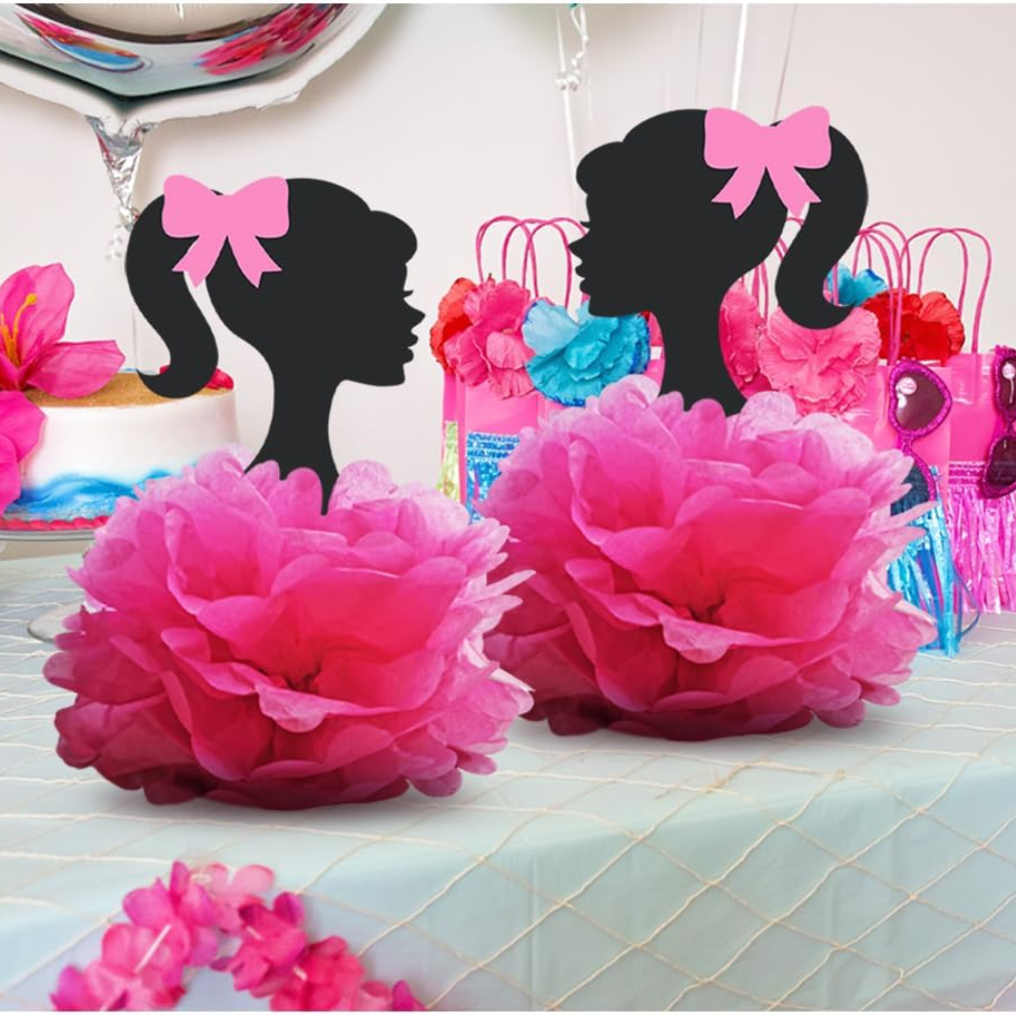 Barbie-Themed Paper Flower Centerpieces Set