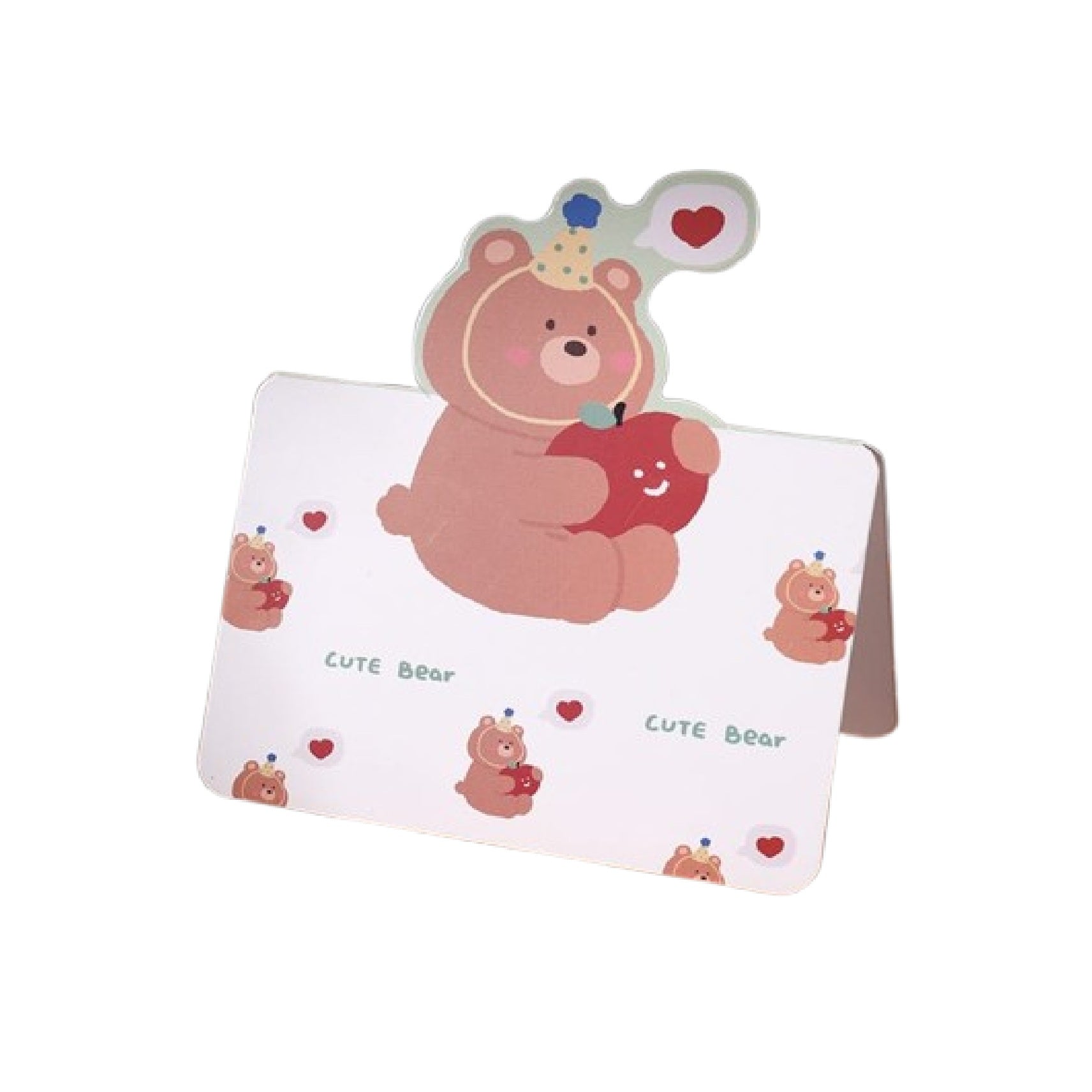 Cute Apple Bear Greeting Card