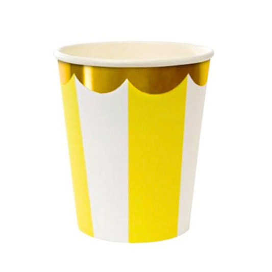Circus Party Yellow Stripe Paper Cups Set