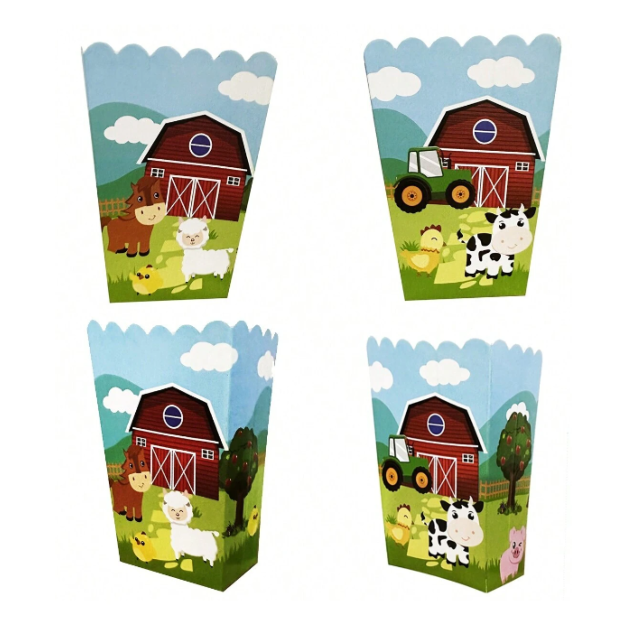 Farm Animal Popcorn Boxes Set