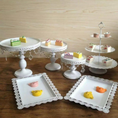 Load image into Gallery viewer, White Gold Crystal Cake Stands Set
