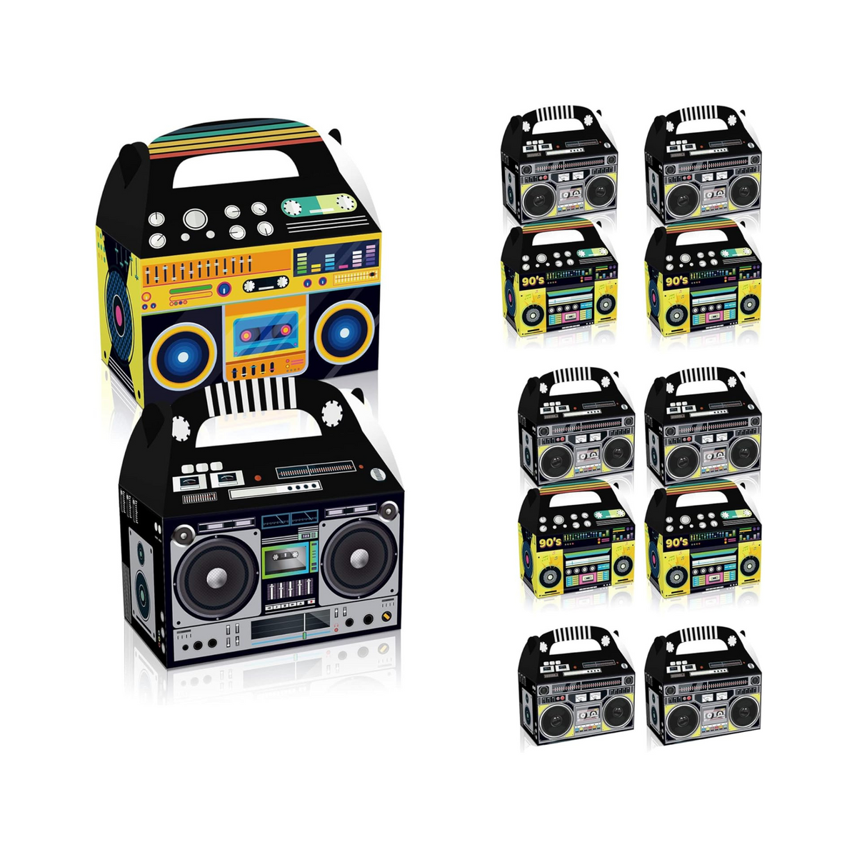 90s Theme Party Favor Boxes Retro Radio Decorations Set