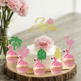 Load image into Gallery viewer, Flamingo Theme Cupcake Toppers Set
