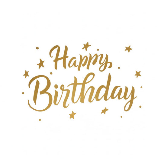 Happy Birthday Sticher Gold