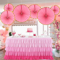 Load image into Gallery viewer, Pink Hanging Paper Fans Decoration Kit
