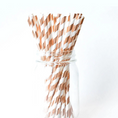 Load image into Gallery viewer, Striped Rose Gold Paper Straws Set
