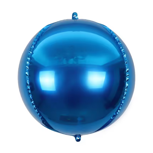 4D Round Orbz Foil Balloons 22 Inch (Blue)