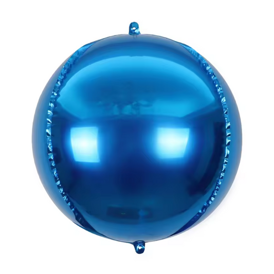 Helium 4D Round Orbz Foil Balloons 22 Inch (Blue)