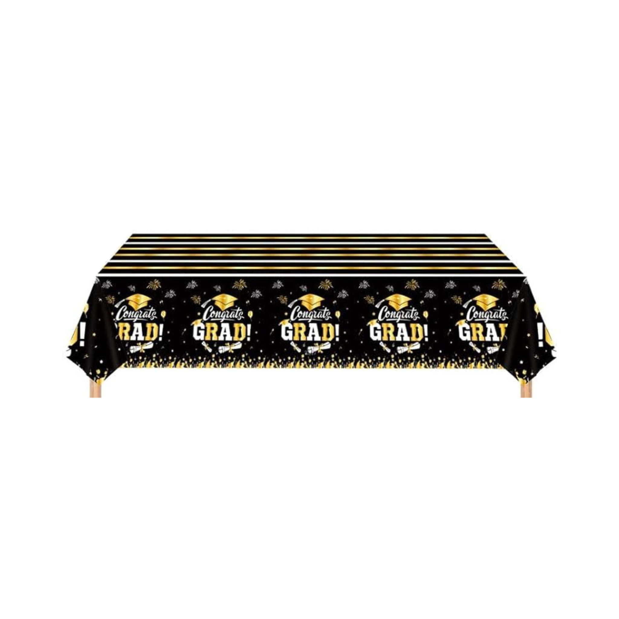 Gold and Black 2024 Graduation Theme Party Dinnerware Set