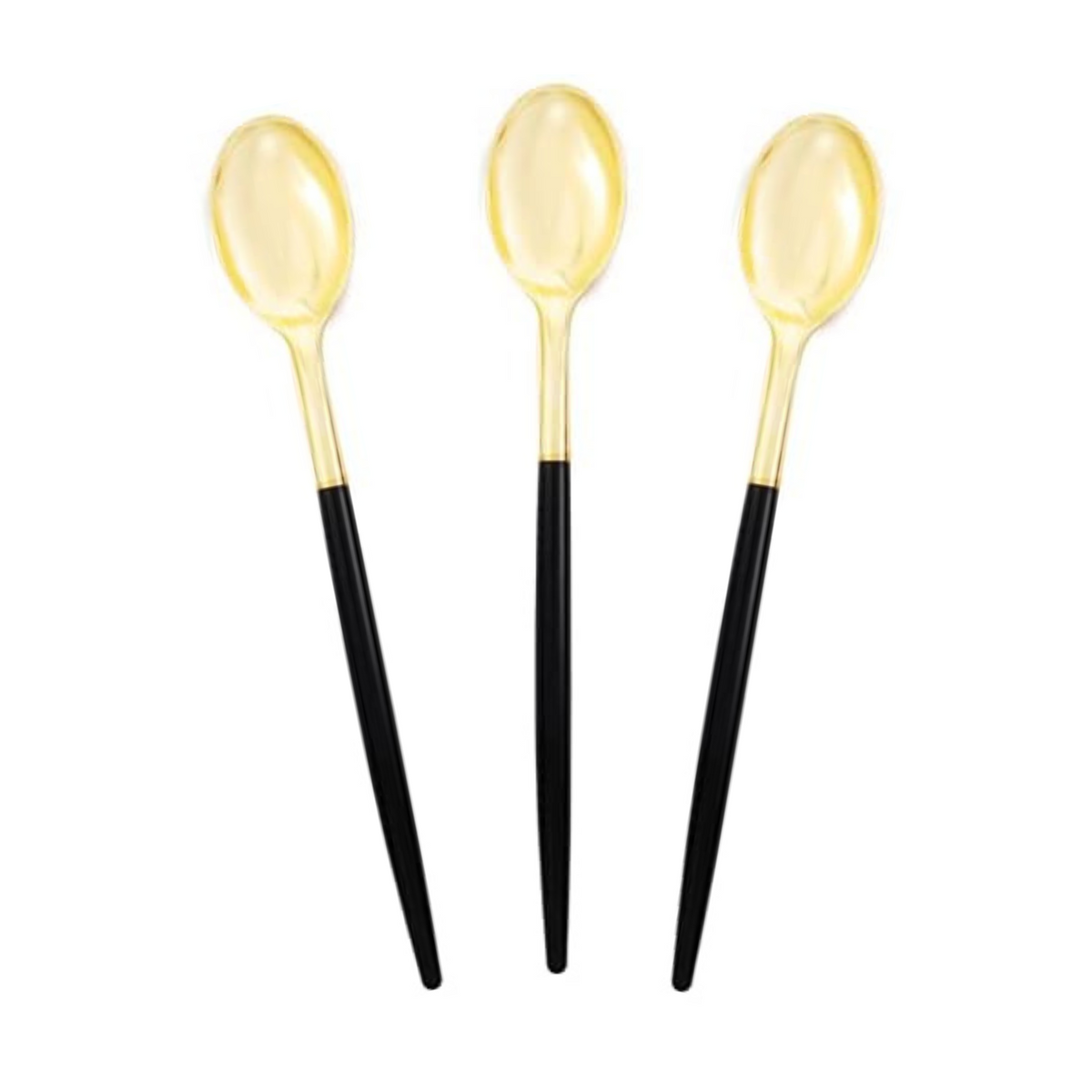Elegant Black/Gold Cutlery Set (Spoons)
