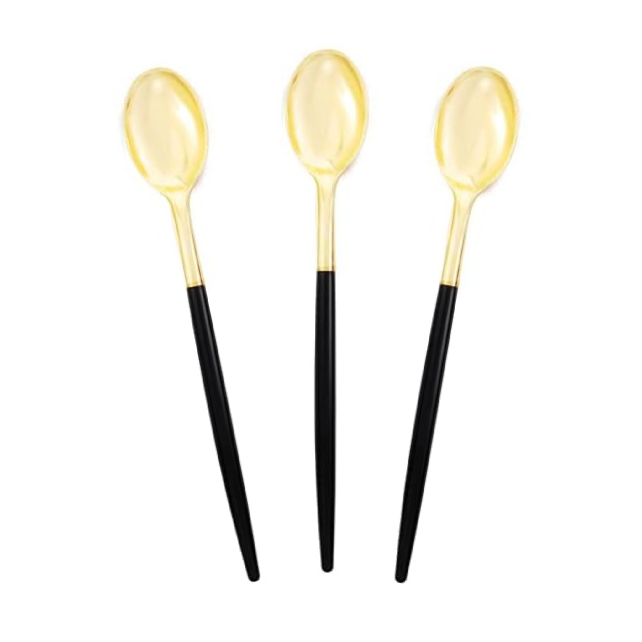 Elegant Black/Gold Cutlery Set (Spoons)