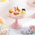 Load image into Gallery viewer, Theme Pink Round Metal Cake Stands Set
