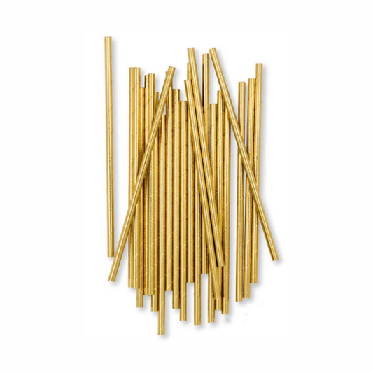 Golden Unicorn Theme Paper Straws Set