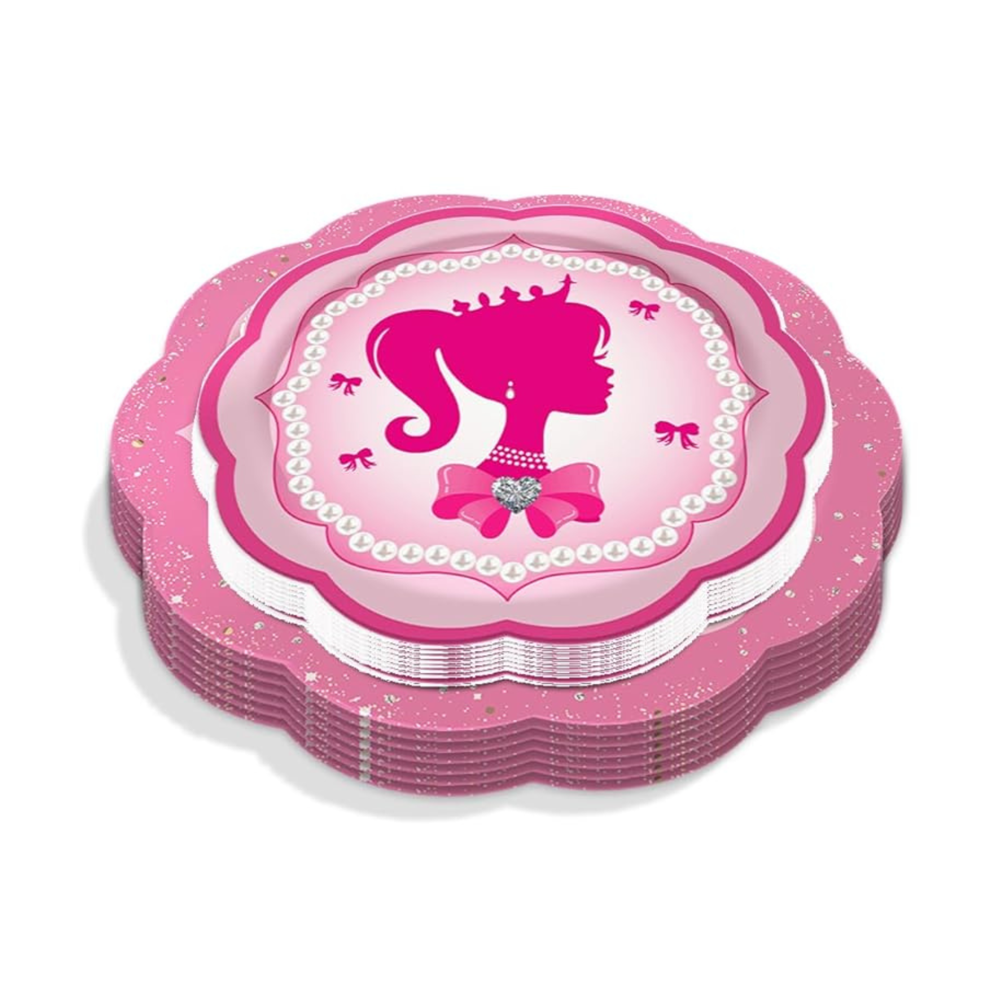 Hot Pink Girl Party Paper Plates Set