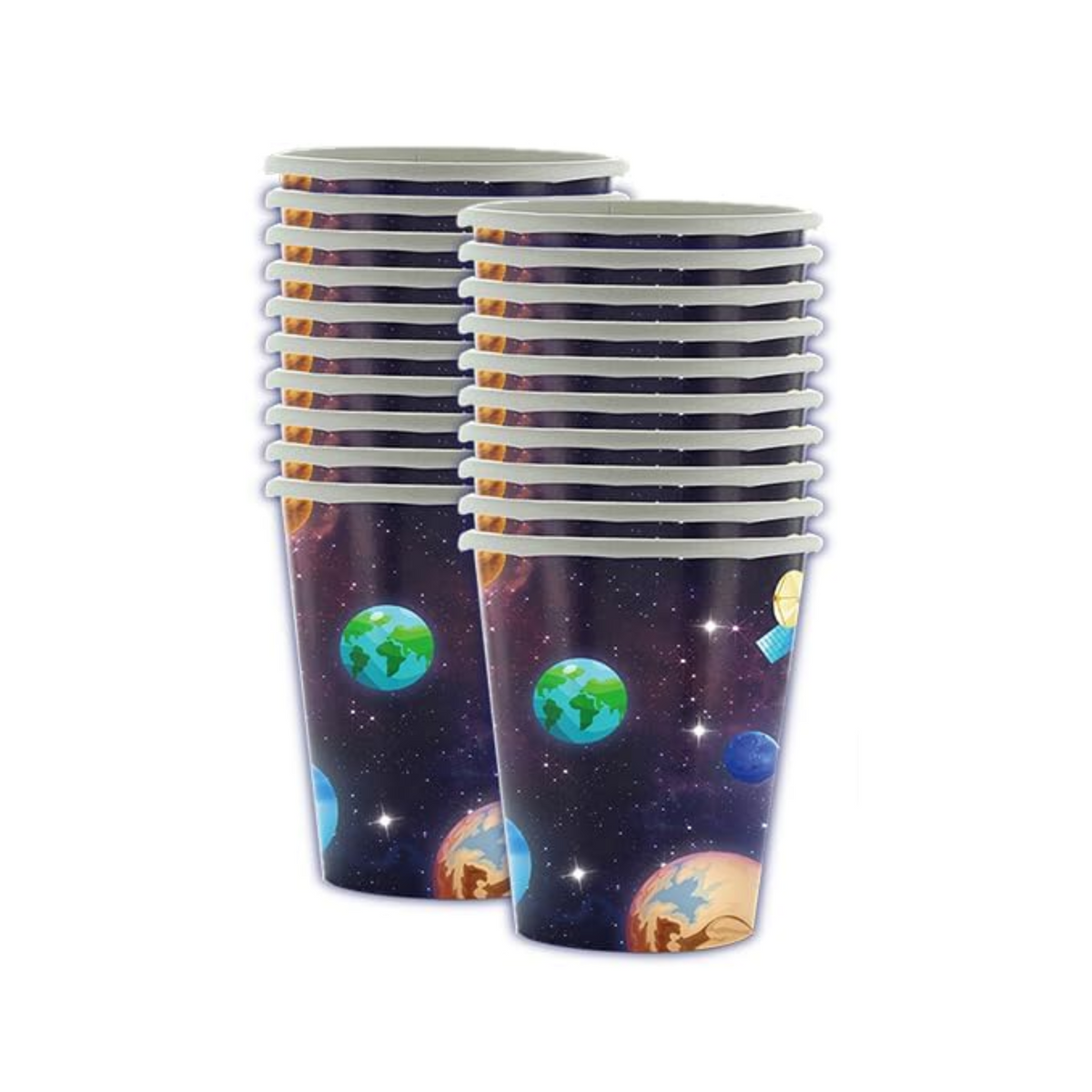 Galaxy Space Theme Party Paper Cups Set