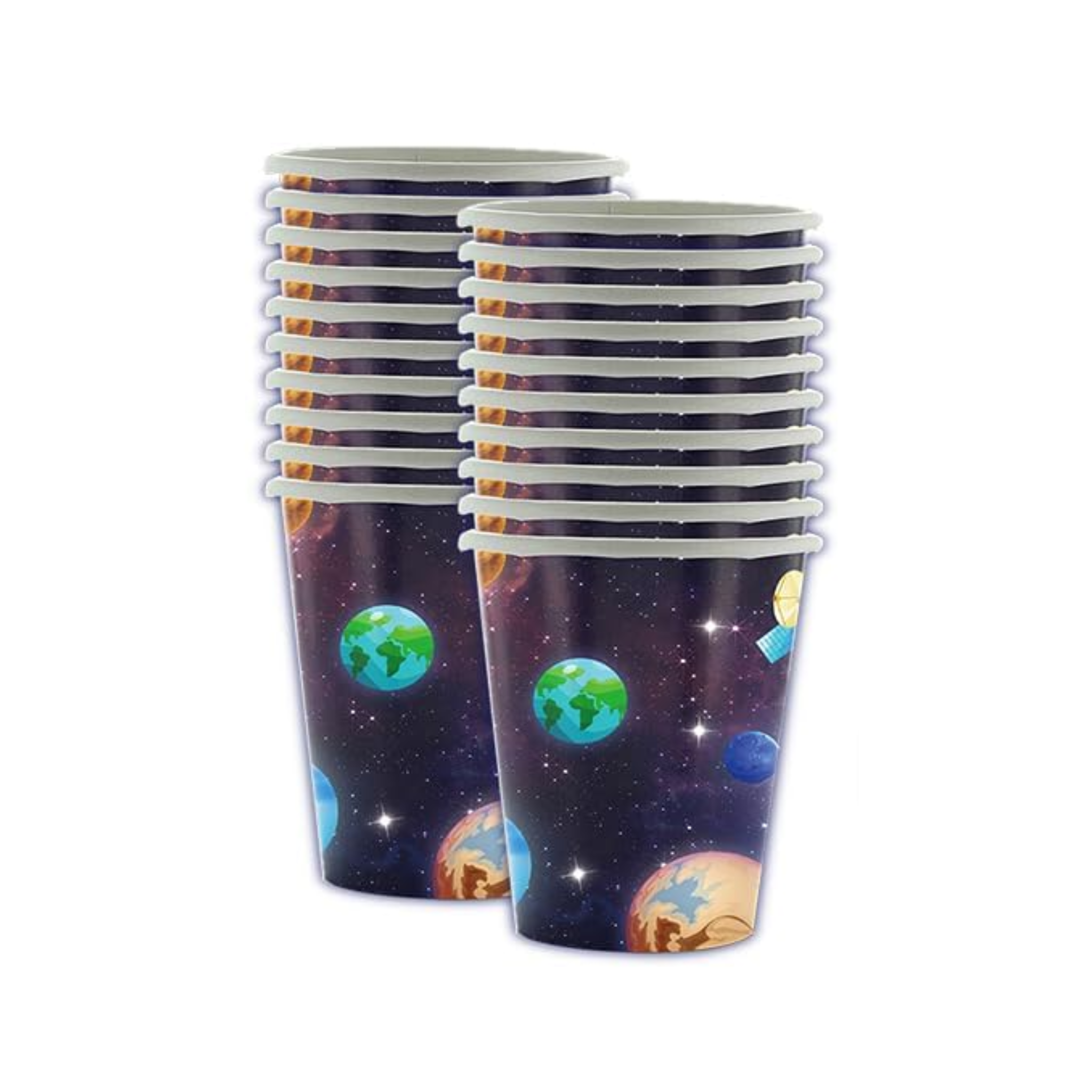 Galaxy Space Theme Party Paper Cups Set