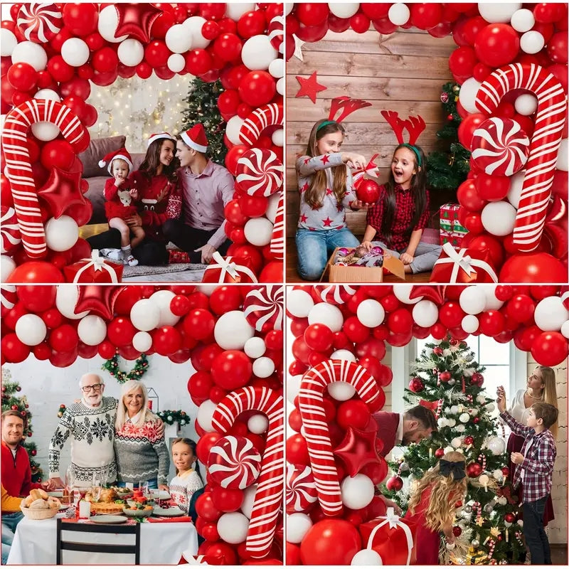 Christmas Candy Cane Balloon Garland