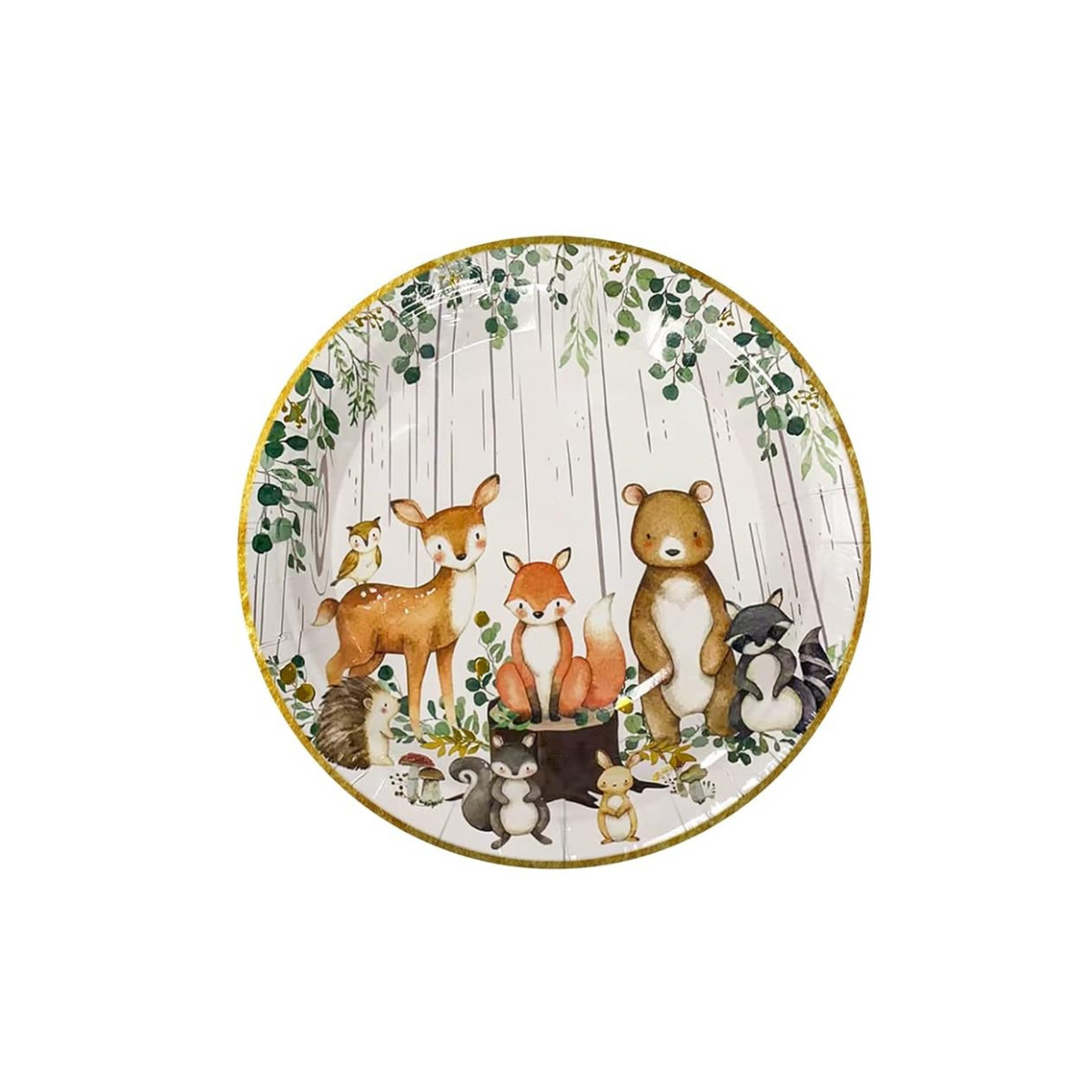Woodland Creatures Theme 7 Inch Paper Plates Set