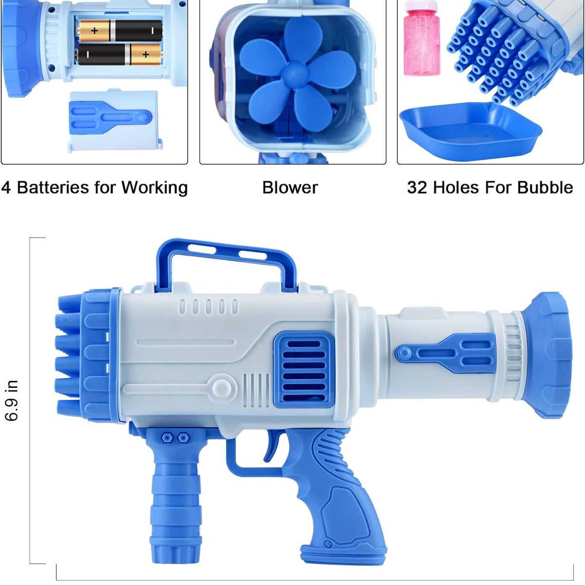 Bubble Bazooka Gun 32 Holes