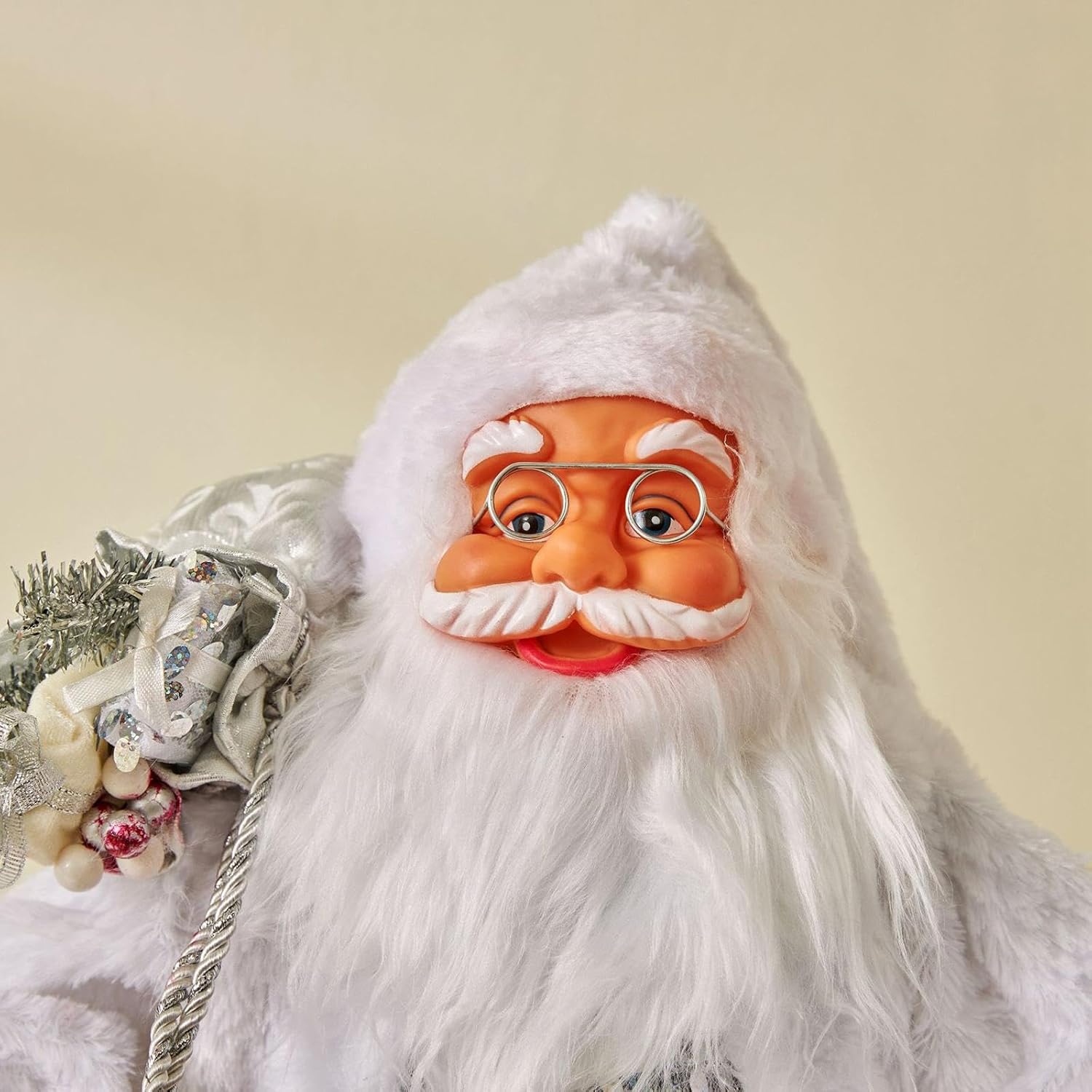 Christmas White Santa Clause Standing Figure