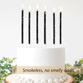 Load image into Gallery viewer, Black Gold Long Thin Birthday Candles
