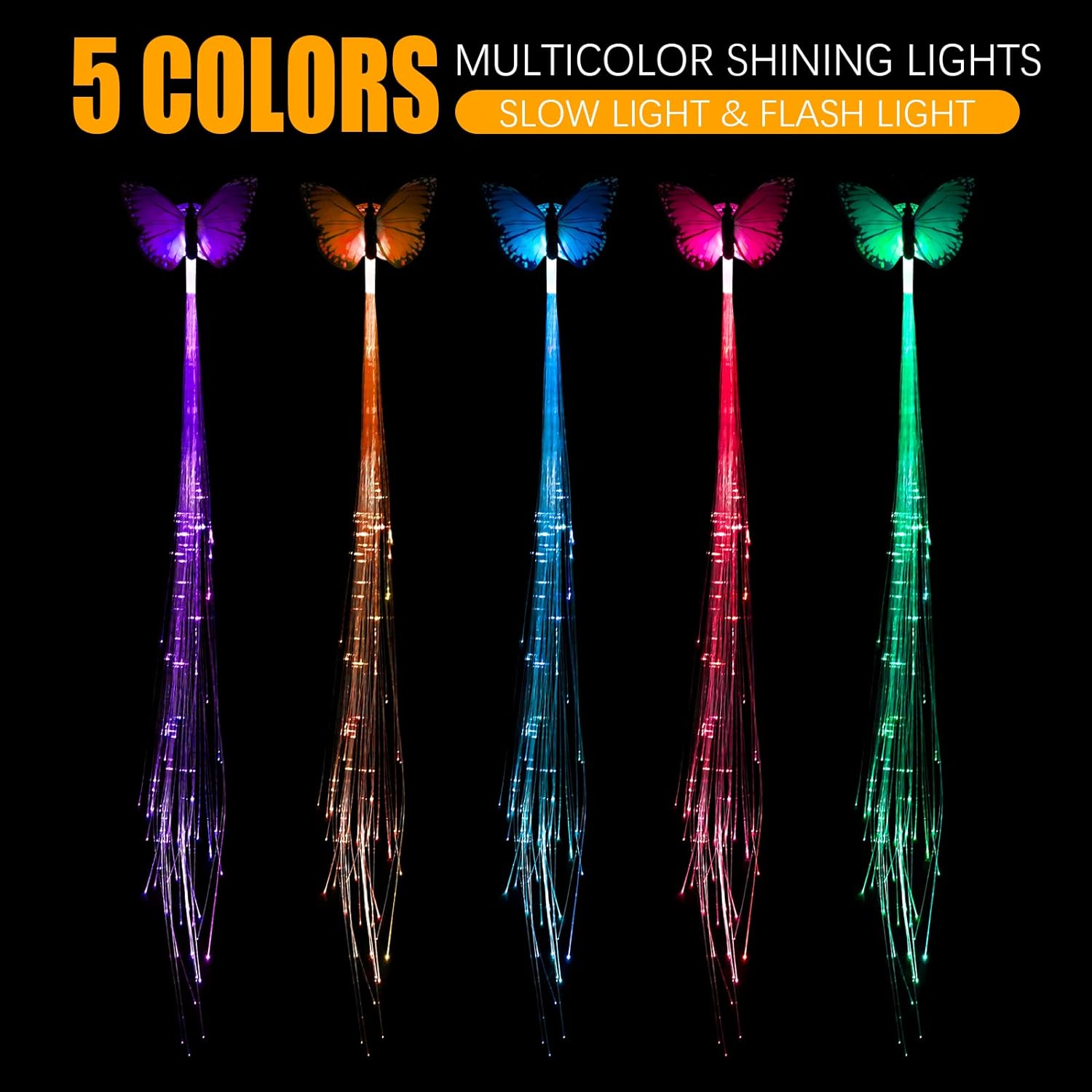 Magical LED Butterfly Clip Hair Extensions