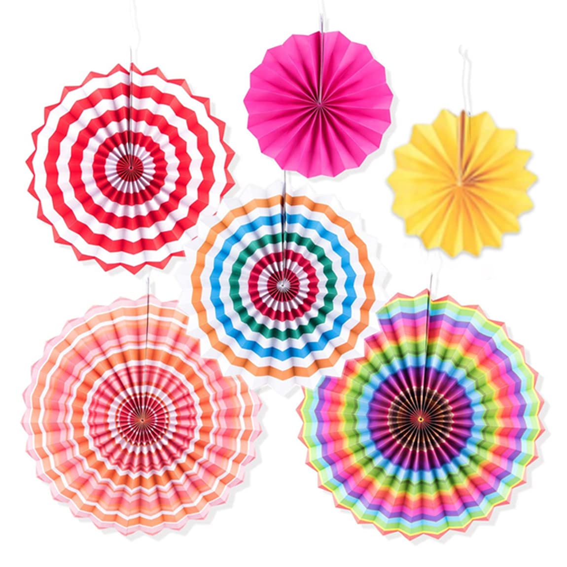 Candy Land Theme Party Decorative Paper Fans Set