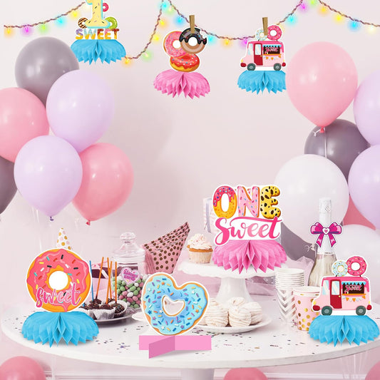 Candy Land Theme Honeycomb Centerpieces Set