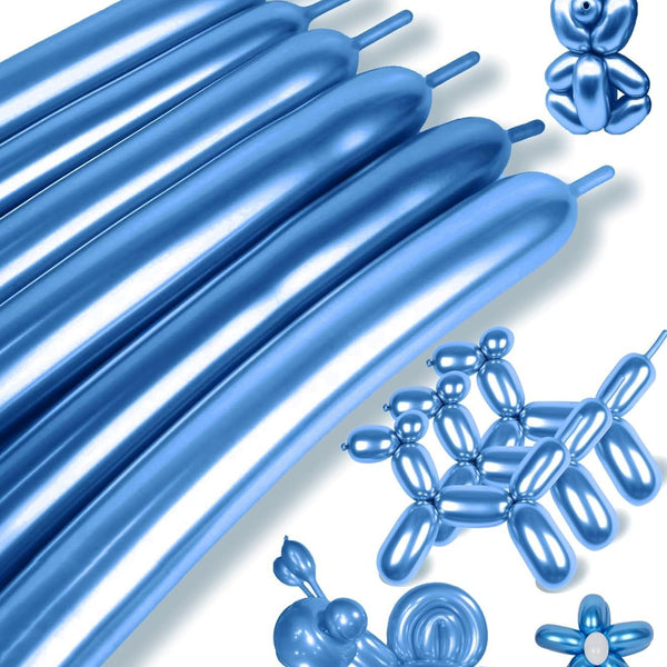 Chrome Long 260 Balloons (Blue)