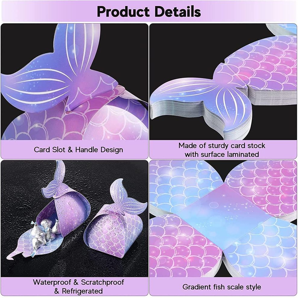 shell shaped Mermaid Theme Party Favor Boxes