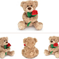 Load image into Gallery viewer, Brown Teddy Bear with Rose Plush Toy 30 Cm
