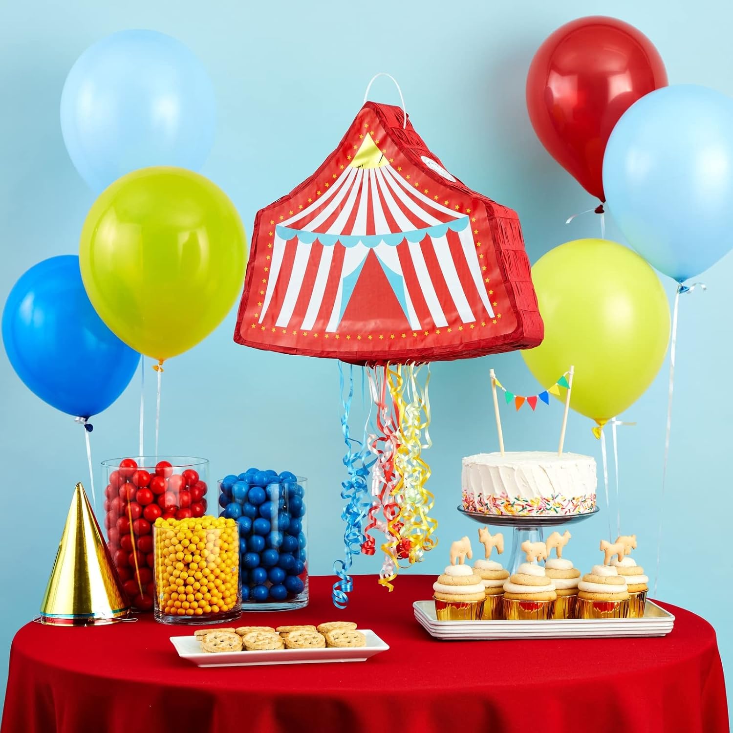 Circus Pinata Including Mallet , eye Mask & paper scraps