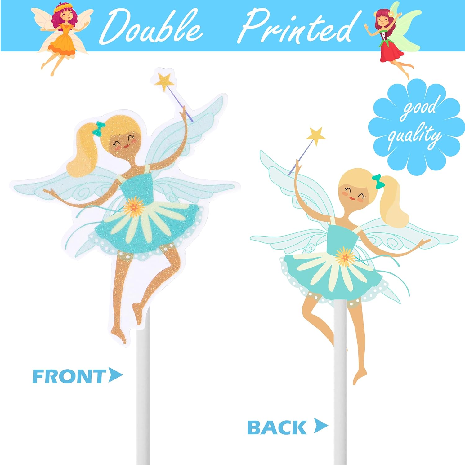 Fairy Theme Party Cupcake Toppers Set